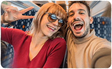 Passengers taking a selfie