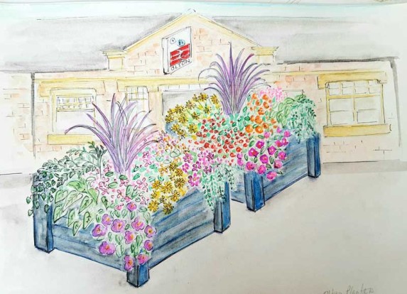 Artists impression of Olton plant beds