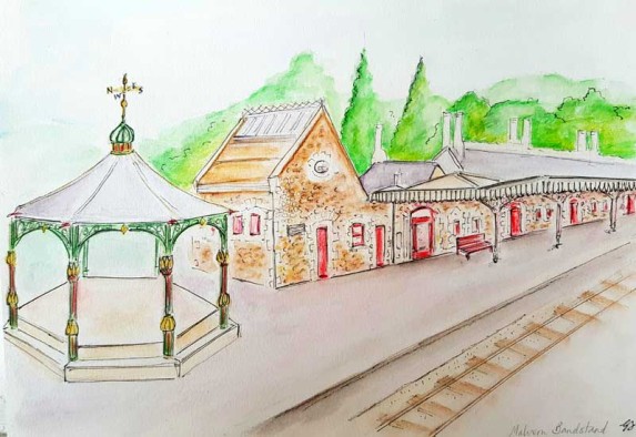 Artists impression of malvern station in the summer