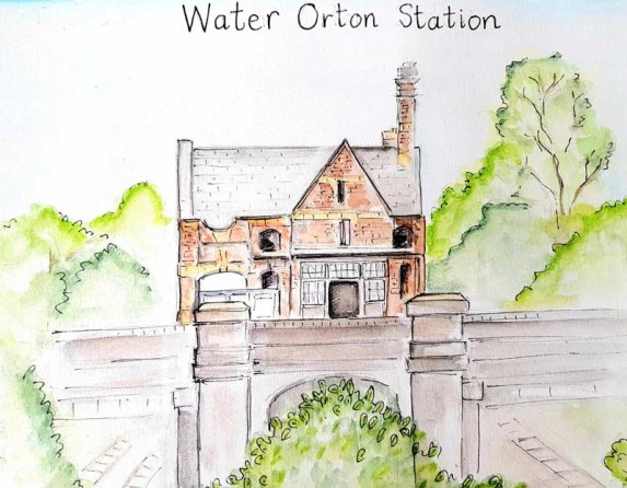 Artists impression of Water Orton station