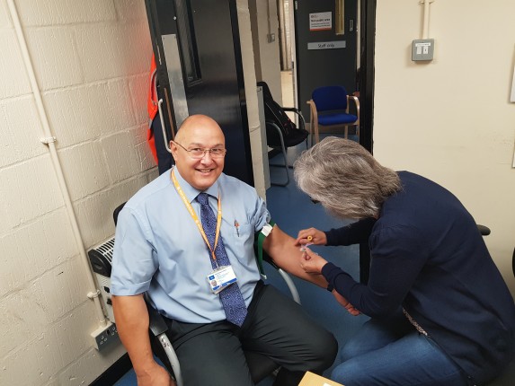 Blood testing at the Health and Wellbeing event