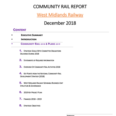 Community Rail Report - West Midlands Railway