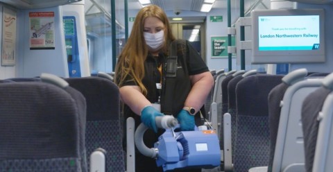 Video: Antiviral fogging machines in action on West Midlands Railway