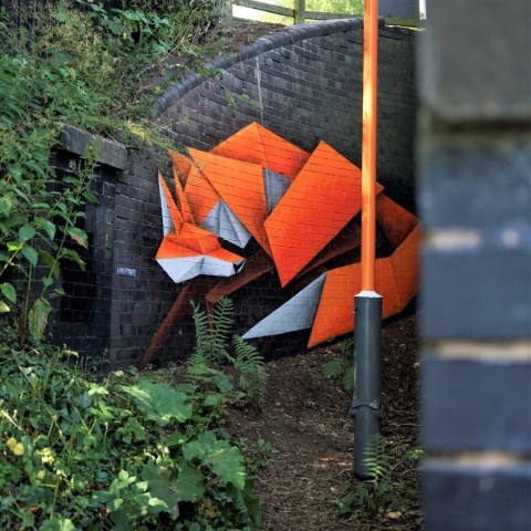 Urban fox artwork turning heads at Wylde Green station in Birmingham