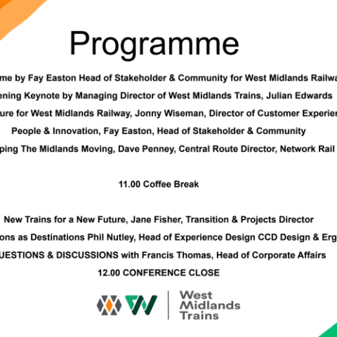 West Midlands Railway - Recovery and Inspiration Conference - June 2020
