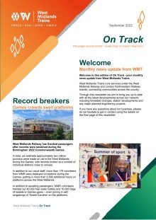 On Track - Stakeholder Newsletter - September 2022