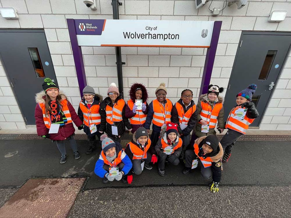 The children at Wolverhampton station