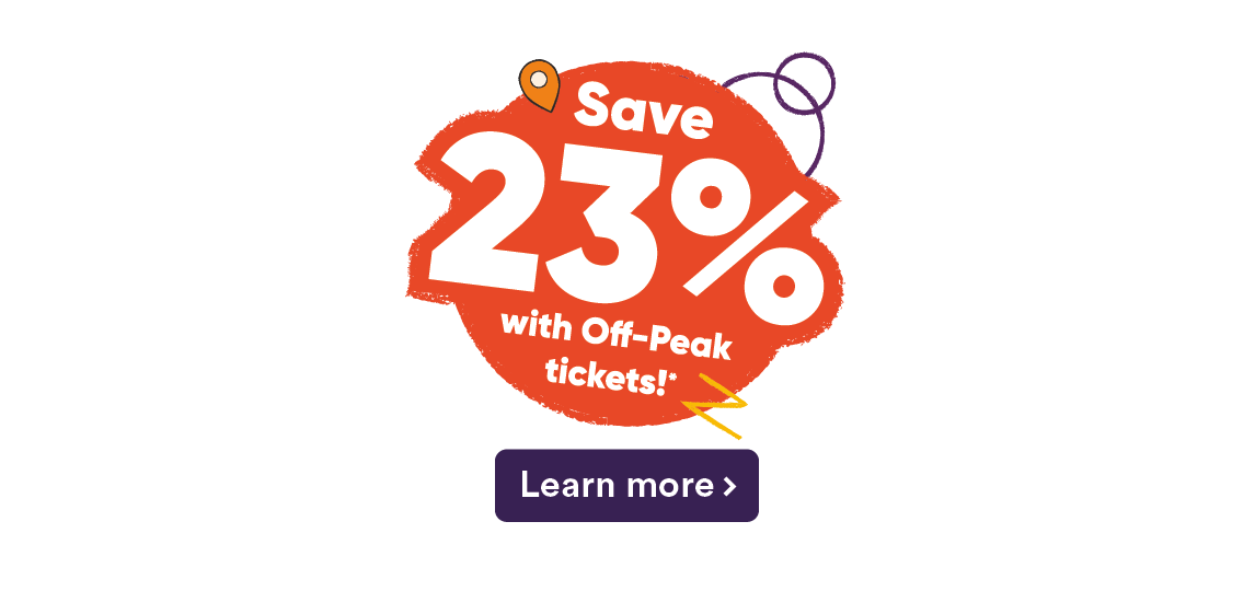 Save 23% with Off Peak tickets